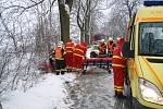 Dvě jednotky hasičů z Hlučína zasahovaly ve středu 20. února ráno v Malánkách u dopravní nehody osobního automobilu.