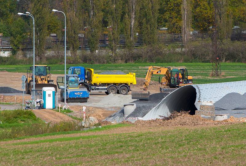 Práce na východní části severního obchvatu města v roce 2017.