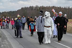 Vodění medvěda v Jakubčovicích, části Hradce nad Moravicí na Opavsku, 26. února 2022.
