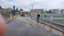 Situace v Třebomi a okolí po bleskové povodni, 25. června 2021.