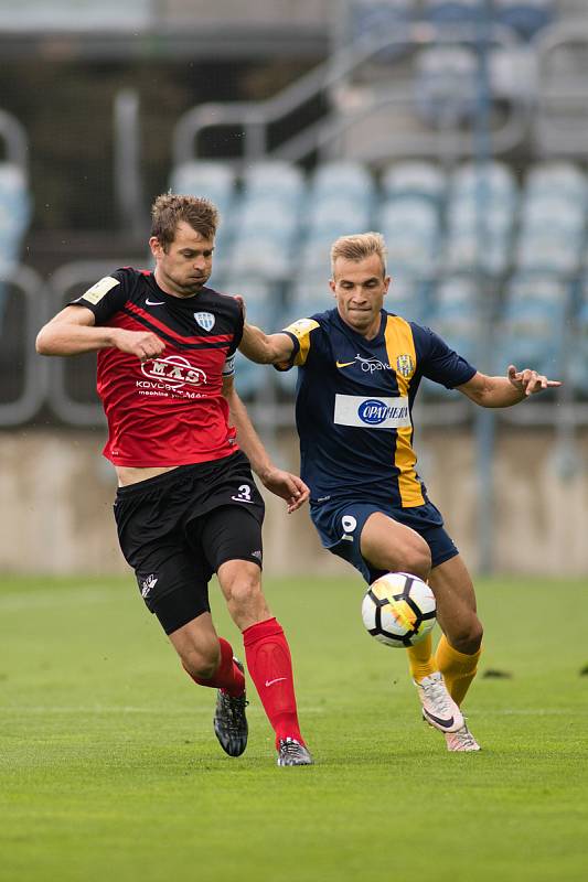 Zápas 5. kola Fortuna národní ligy SFC Opava - FC MAS Táborsko 22. srpna 2017 v Opavě.