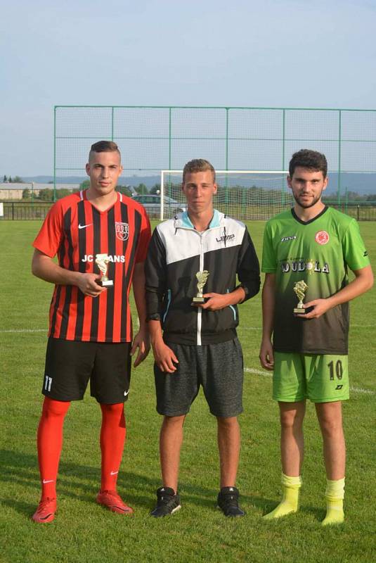 Fotbalový memoriál Afréda Bitomského, nejlepší hráč brankář a střelec, brankář je v civilu.