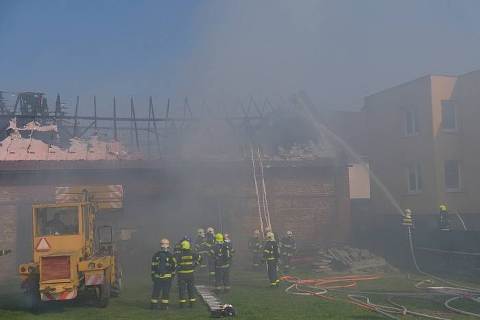Požár stodoly v Bolaticích.