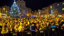 Slavnostní rozsvícení vánočního stromu na Dolním náměstí v Opavě.