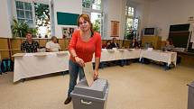 Komunální volby 2014 na ZŠ Ochranova v Opavě.