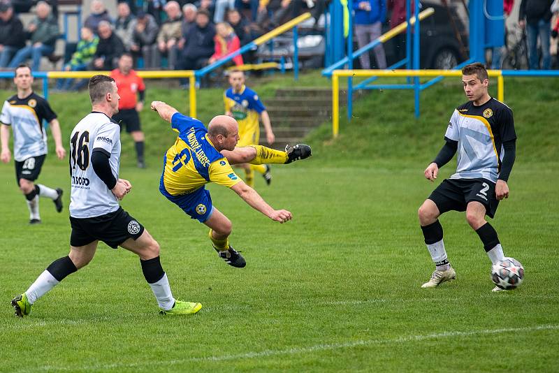 Zápas 19. kola fotbalové I.A třídy, skupiny A, Mokré Lazce - Kravaře 0:2.