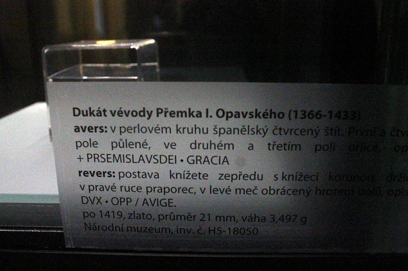 Dukát knížete Přemysla Opavského je jediným exemplářem svého druhu na světě a do úterý 24. února je k vidění v Historické výstavní budově Slezského zemského muzea v Opavě.