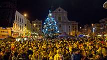 Rozsvícení vánočního stromu v Opavě v roce 2022.