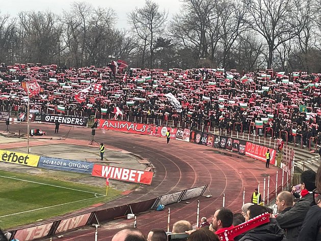 Utkání bulharské nejvyšší soutěže mezi Levski Sofia - Lokomotiv Plovdiv