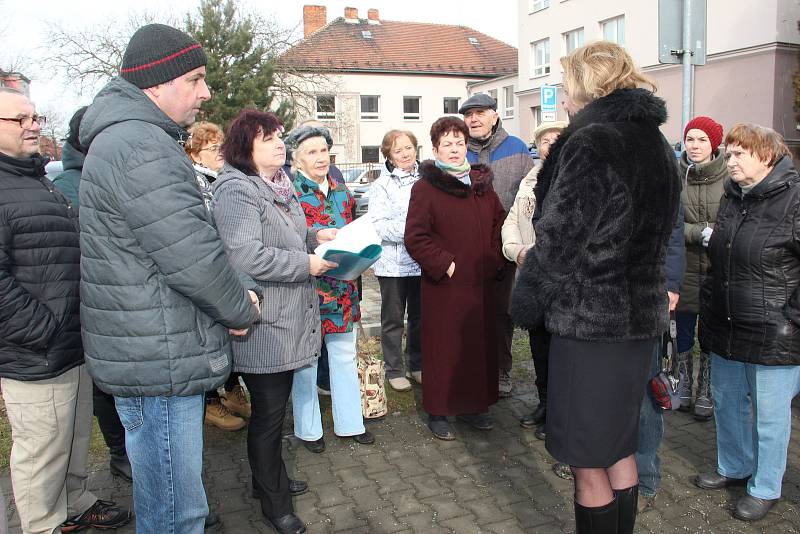 Občané Hlučína protestovali proti kácení stromů ve vnitrobloku mezi ulicemi Tyršova, Komenského a Zahradní.