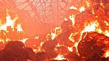 Večerní požár kravína se senem na Osoblažsku, středa 8. června 2022..