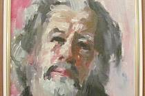 Karel Adámek (1933-1996) se kromě krajiny Jesenicka a Valašska věnoval také zátiším a portrétu. Takto zachytil svou tvář na autoportrétu.