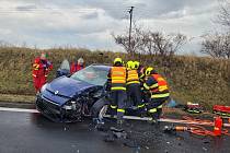 Nehoda ve Vysoké na Bruntálsku, 24. února 2023.