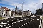 Vizualizace ukazuje nové řešení křižovatky Říčního okruhu, Svatováclavské a Šmeralovy ulice v centru Krnova.