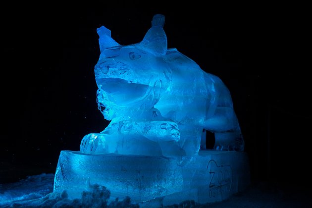 V areálu horského resortu Kopřivná probíhá výstavba jedinečných ledových a sněhových soch, 21. ledna 2022 v Malé Morávce.