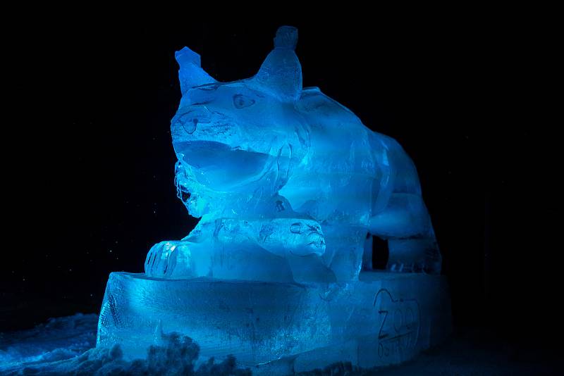 V areálu horského resortu Kopřivná probíhá výstavba jedinečných ledových a sněhových soch, 21. ledna 2022 v Malé Morávce.