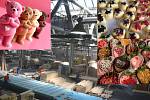 Sladká krása vyhlášené charkovské čokoládovny Tutti Frutti v kontrastu s novým pracovištěm ukrajinských cukrářek v Rýmařově.