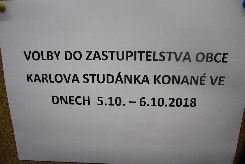 Komunální volby 2018 v Karlově Studánce.