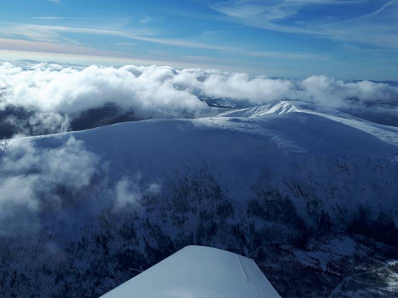 Snímek Aeroklubu Krnov ze sobotního leteckého výletu 19. ledna 2019.
