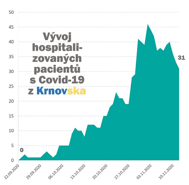 Počet pacientů hospitalizovaných s diagnózou covid-19 na Krnovsku konečně klesá. Zdroj: Tomáš Hradil