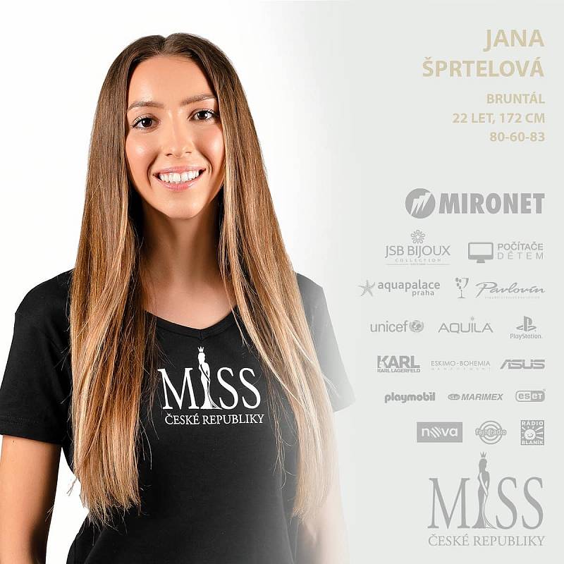 Jana Šprtelová z Bruntálu má 22 let. Na podzim se ve finále utká o titul Miss České republiky 2022.