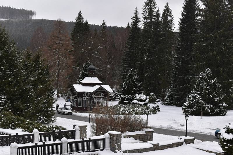 Lázeňská obec Karlova Studánka má v zimě úžasnou atmosféru.