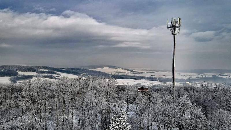 Krásu zasněžené Liptaně objevil pomocí dronu Zdeněk Caisberger.