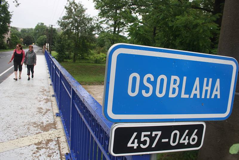 Řeka Osoblaha v neděli 21. června 2020.