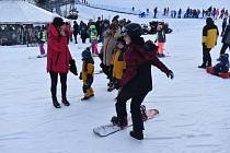 Den na lyžích s Moravskoslezským krajem v Ski areálu Kopřivná provázel závod v obřím slalomu. 21. ledna 2024