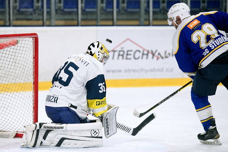 Hokejisté Krnova porazili Studénku 2:1.