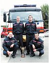 Velitel David Květoň, hasič Ondřej Chalupa (nahoře), zdravotník David Frnka a hasič Petr Jaroš (dole), to je veleúspěšná bruntálská hasičská jednotka.