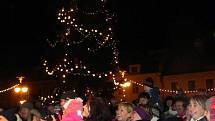 Rozsvícení stromu v Bruntále, pátek 25. listopadu.