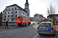 Zásah u výbuchu v budově radnice v Rýmařově.