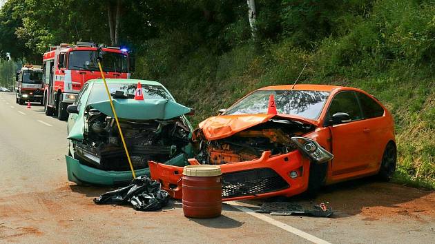 Nehoda dvou aut s pěti zraněnými v Břidličné. 10. července 2023