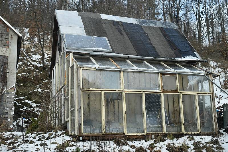 Krasov, malá podhorská obec na Krnovsku, leden 2021.