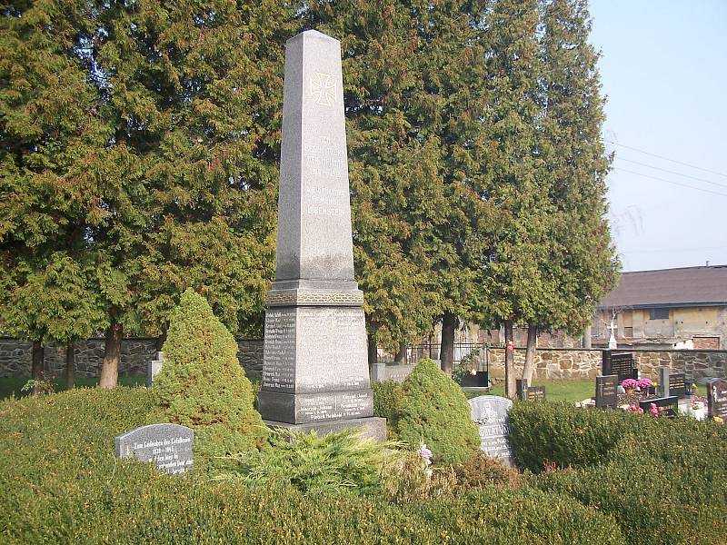 Pomník se jmény 47 mužů padlých v první světové válce stojí v Úvalně na hřbitově od roku 1921.