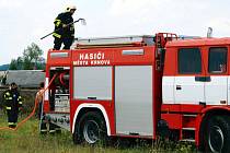 Krnovští hasiči naposledy použili speciální zahnuté vidle nazývané kopáč na začátku srpna při požáru suché trávy na železničním náspu v Krásných Loučkách.