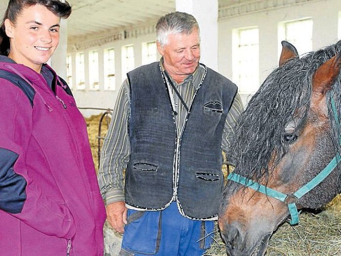 Norický kůň neboli norik se v našem regionu chová dodnes. Na snímku je chovatelka koní Zuzana Juráňová s kolegou  Pavlem Kalužou, která  má vzácné plemenné hřebce této rasy na Ekofarmě v Lomnici.