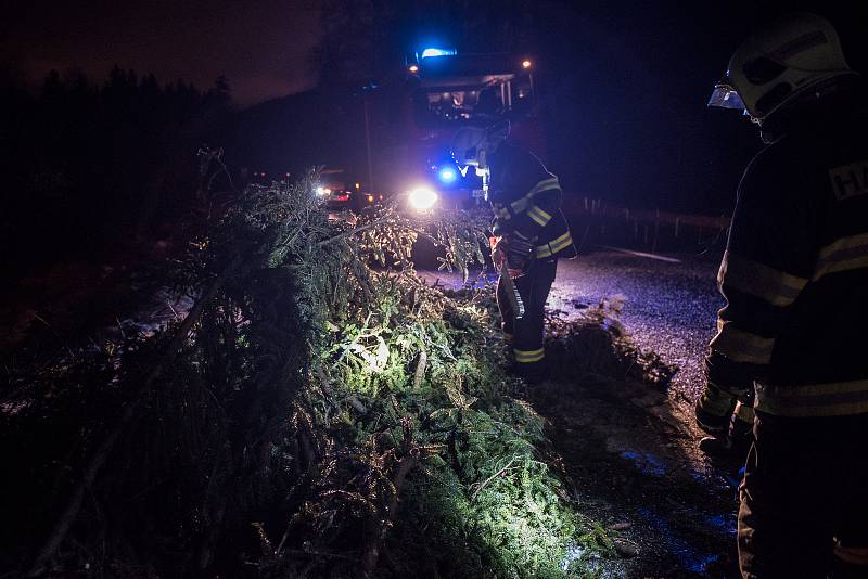 Na Šluknovsku vyjížděli hasiči k desítkám popadaných stromů.