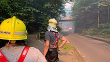 Požár v Českém Švýcarsku v pondělí 25. července.
