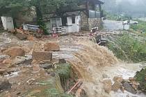 Povodně v roce 2021 v Dolním Žlebu.