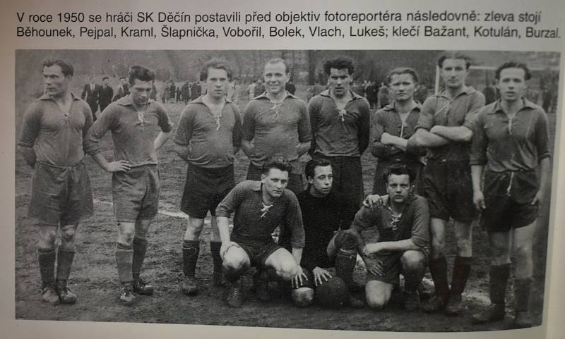 Několik snímků děčínské kopané do roku od roku 1945 do roku 1955.