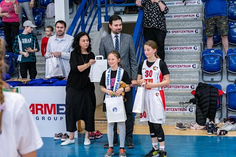 Slavnostní zakončení Vividbooks Národního finále U 11 dívek v basketbalu. Vítězství urvaly dívky z Hradce Králové.