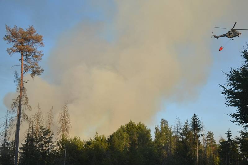 Požár lesa v národním parku, neděle 24. července večer