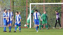 JASNÁ VÝHRA. Jiřetín pod Jedlovou (v modrém) doma přehrál Rybniště 6:0.