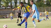 PŘEKVAPENÍ. Varnsdorf (v modrém) prohrál s Litoměřickem 0:2.