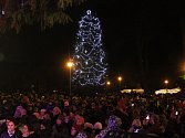 Rozsvícení vánočního stromu ve Varnsdorfu.