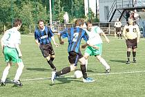 Derby utkání fotbalové I. A třídy Junior Děčín - Plaston Šluknov. 