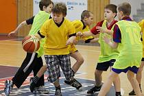 Děti ze základních škol zápolily v basketu po dozorem hráčů BK Děčín.