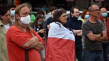 V Děčíně se sešli lidé k dalšímu protestu proti vládě Andreje Babiše.